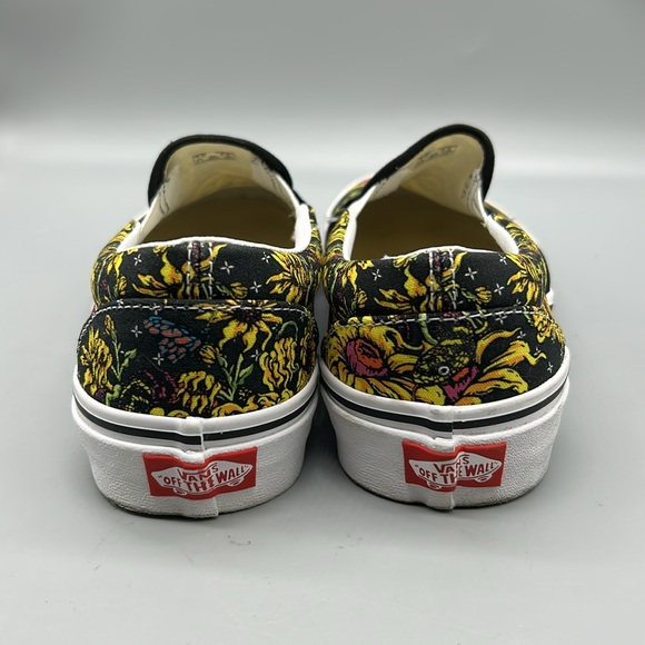 Women Vans Slip On Beauty Skull Skate Shoe Size 8.5 Sunflower Skull - Picture 4 of 9